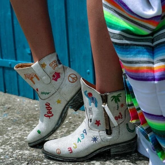 Free People x MEXICANA Scenic Route Embroidered Boots